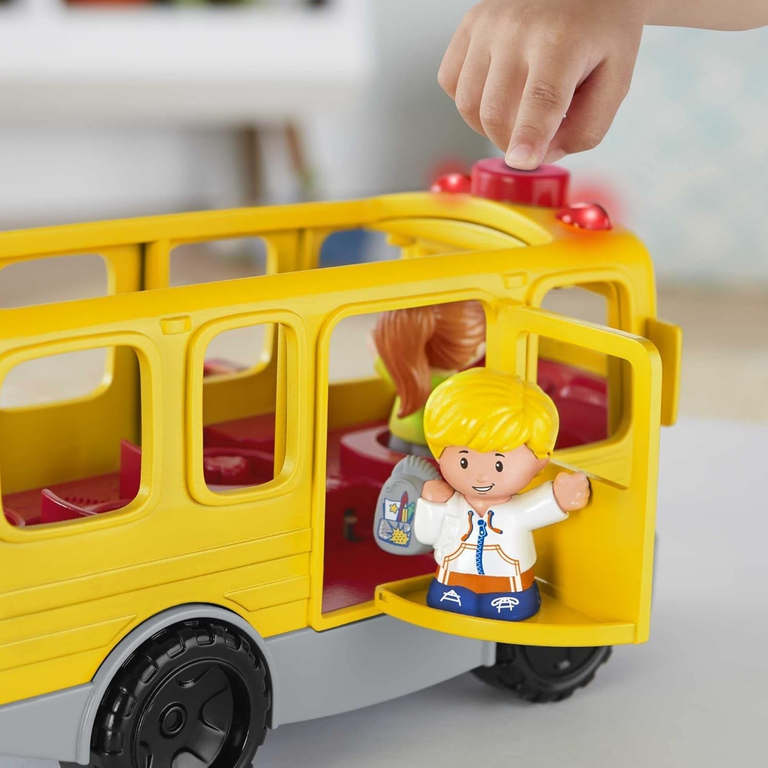 Fisher-Price HJN36 - Autobuz școlar Little People - versiune multilingvă, jucărie cu muzică pentru copii mici și preșcolari de la 1 an în sus Jucarii Bebe Naty Shop