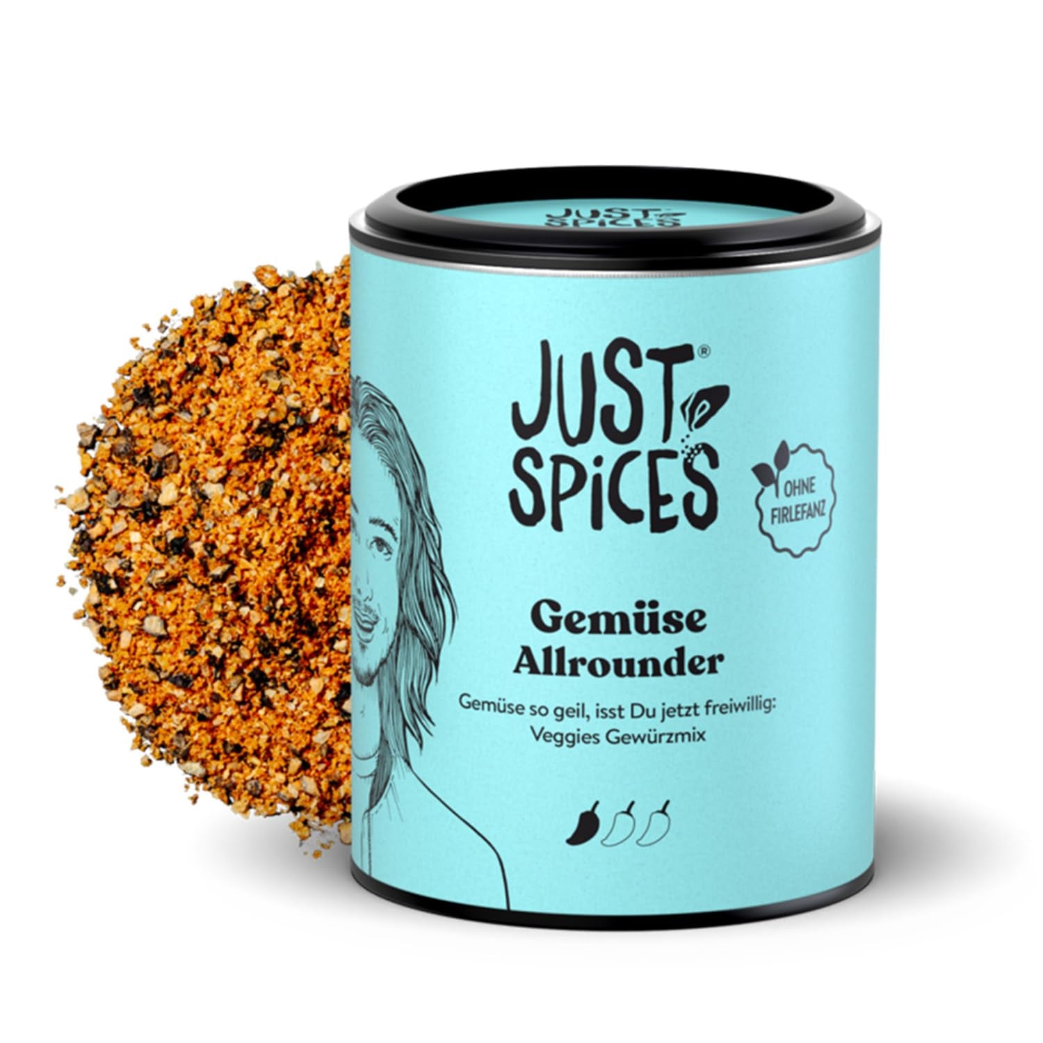 Just Spices Gemüse Allrounder I Jedes Gemüse von Aubergine bis Cukinia lecker würzen I Gewürzdose, 75 g