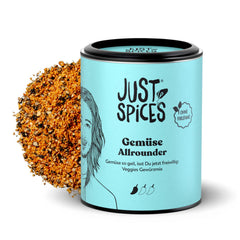 Just Spices Gemüse Allrounder I Jedes Gemüse von Aubergine bis Cukinia lecker würzen I Gewürzdose, 75 g
