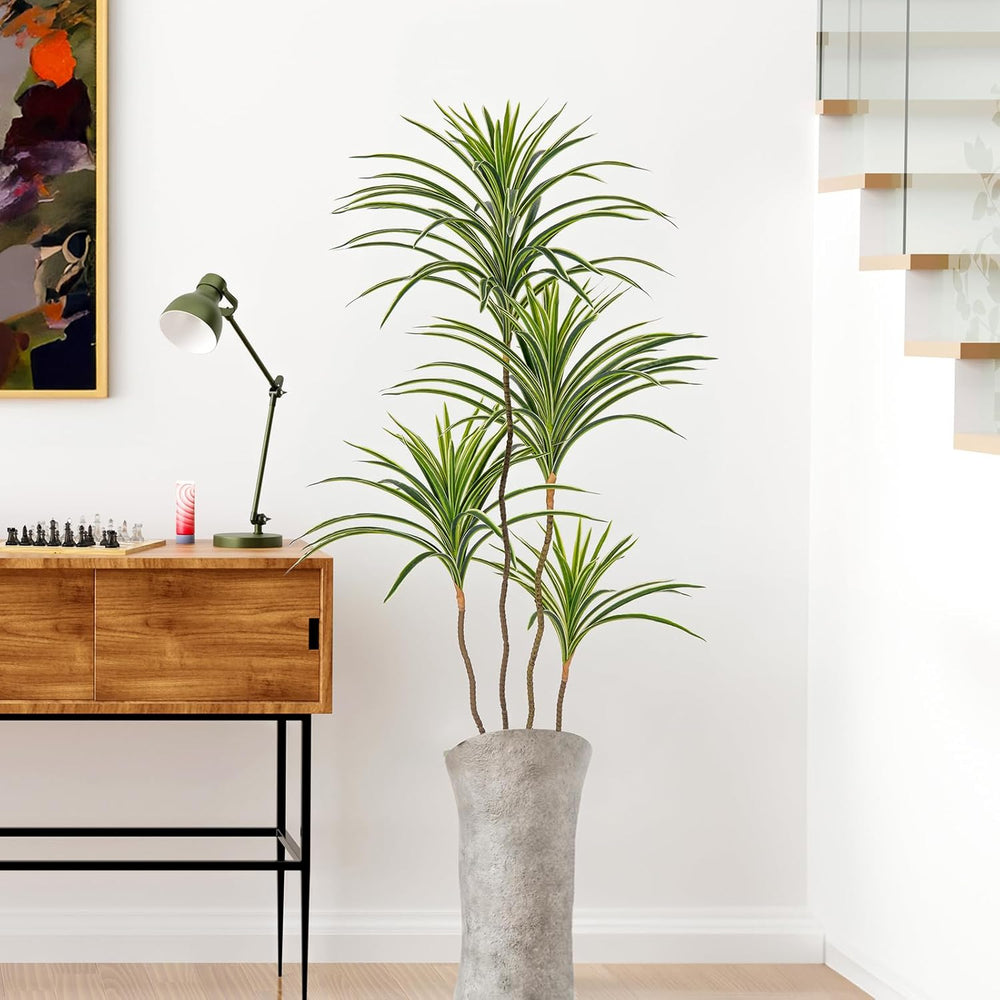 Künstliche Dracaena-Pflanzen Für Den Innenbereich, 120 Cm Hohe Künstliche Tropische Bodenpflanzen Für Den Innenbereich Hoher Künstlicher Topf Künstliche Bäume Für Die Dekoration Von Home-Office