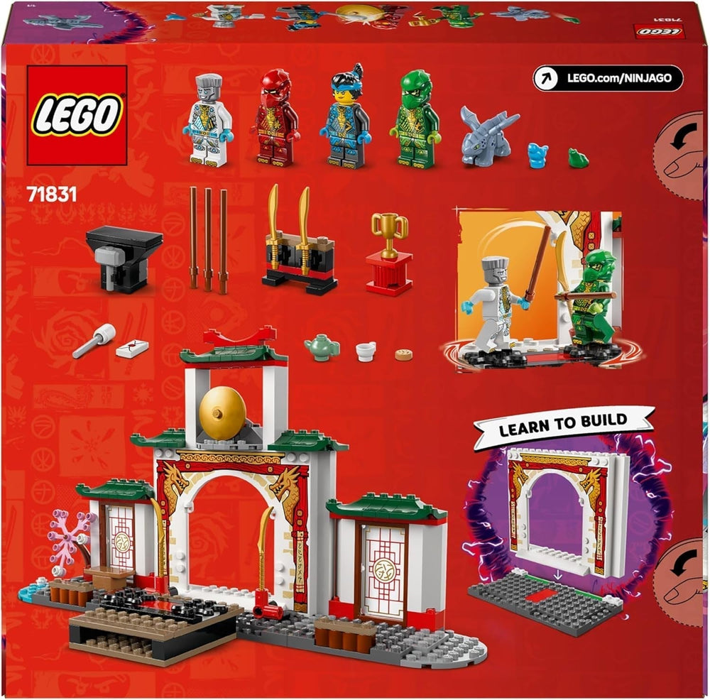 LEGO NINJAGO Świątynia ninja Spinjitzu — zestaw z 4 minifigurkami i 1 figurką smoka — zestaw do budowania — prezent na Boże Narodzenie lub urodziny dla chłopców i dziewcząt od 4 lat 71831 Zestawy do budowania Besuche den LEGO-Store
