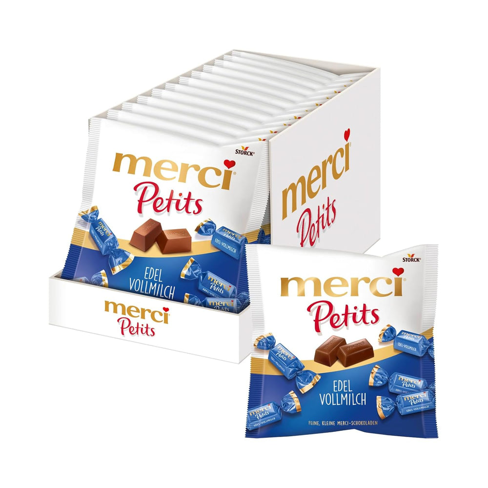 Krem kawowy Merci Petits - 12 x 125 g - Małe praliny z białej czekolady na delikatnej czekoladzie z kremem kawowym - Praliny czekoladowe pakowane pojedynczo