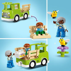 LEGO DUPLO Miejskie pszczelarstwo i ule, zabawka edukacyjna dla małych dzieci z 2 figurkami i ruchomą ciężarówką, zestaw do budowania i przebudowy, zabawka dla małych dzieci od 2 lat 10419 Zestawy do budowania Besuche den LEGO-Store