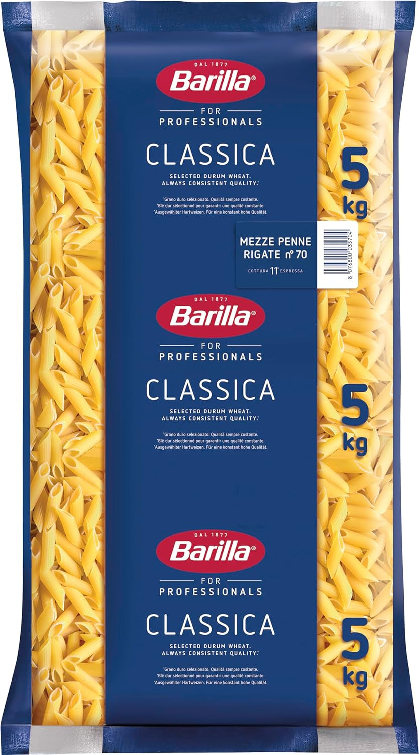 Penne Rigate Barilla Makaron z pszenicy durum n. 73 – Opakowanie 1 szt. (1x5kg)