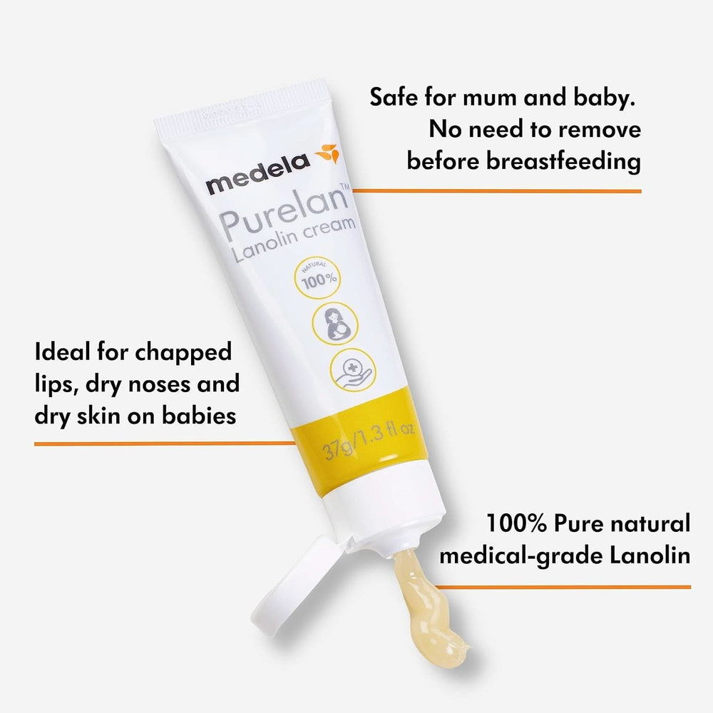 Medela Purelan 37G Lanolinowy krem ​​na sutki - krem ​​na obolałe sutki i suchą skórę, w 100% naturalny, hipoalergiczny Akcesoria Żywność i karmienie piersią Sklep Bebe Naty