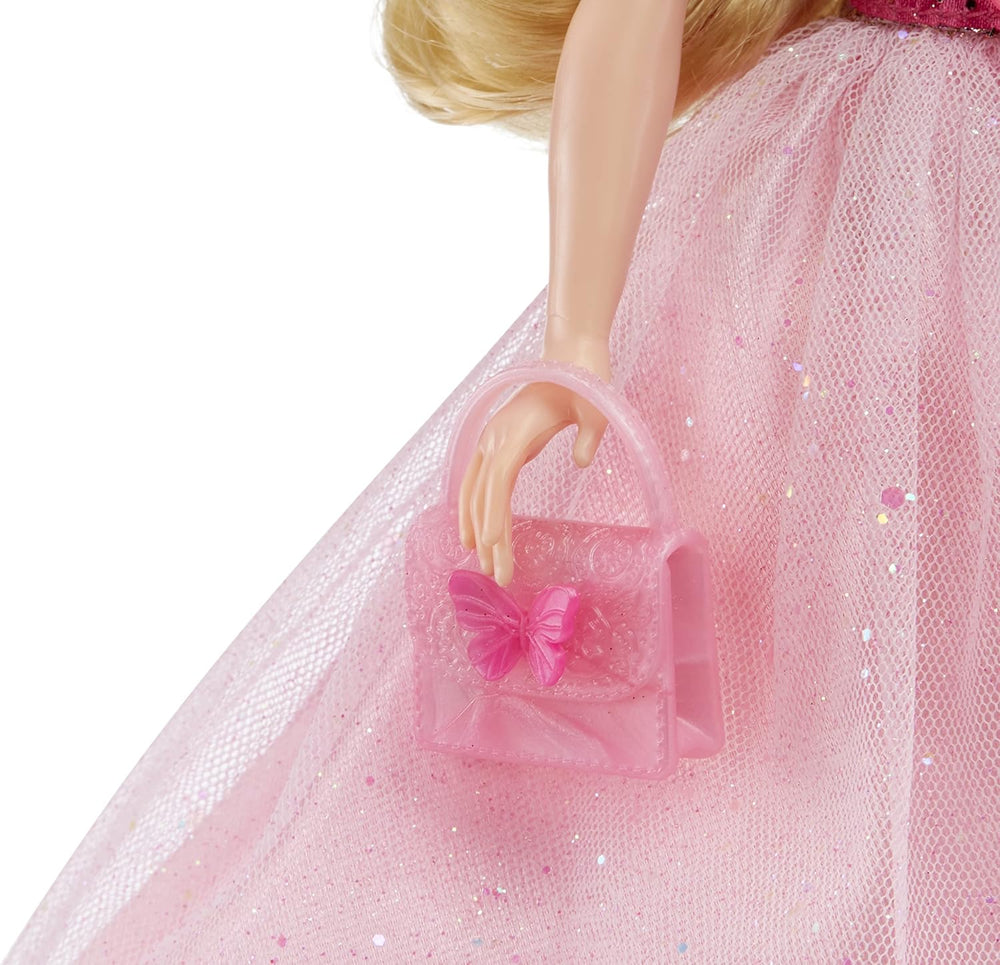 MGA's Dream Ella Let's Celebrate Puppe - ARIA - 29 cm große Blonde Party Modepuppe - Rosa & Gold Glitter Konfettischmetterlinge - 5 akcesoriów - Für Sammler & Kinder ab 4 Jahren