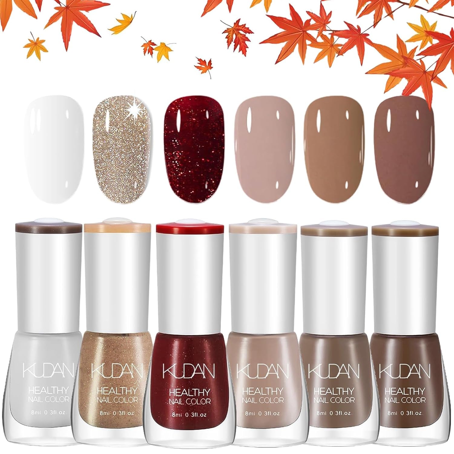 6-częściowy zestaw lakierów do paznokci – szybkoschnący, długotrwały, jasnoczerwony lakier do paznokci – nietoksyczny lakier do paznokci na bazie wody do salonów DIY Manicure Prezent (kolor A)