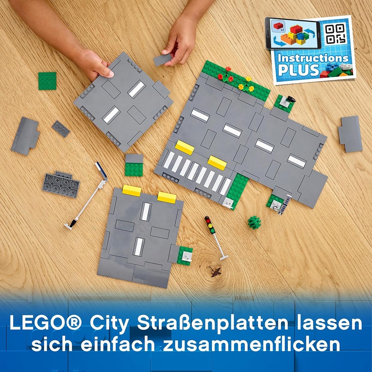 LEGO City Straßenkreuzung mit Ampeln, Bauset mit im Dunkeln leuchtenden Steinen 60304