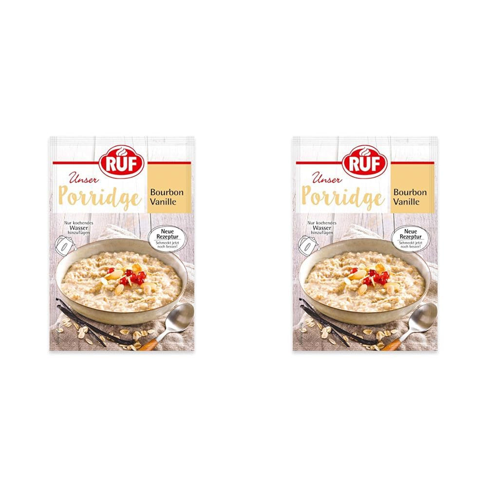 RUF płatki owsiane błyskawiczne z truskawkami i wanilią, letni posiłek z płatkami owsianymi gotowy w 3 minuty, 1 saszetka x 65g