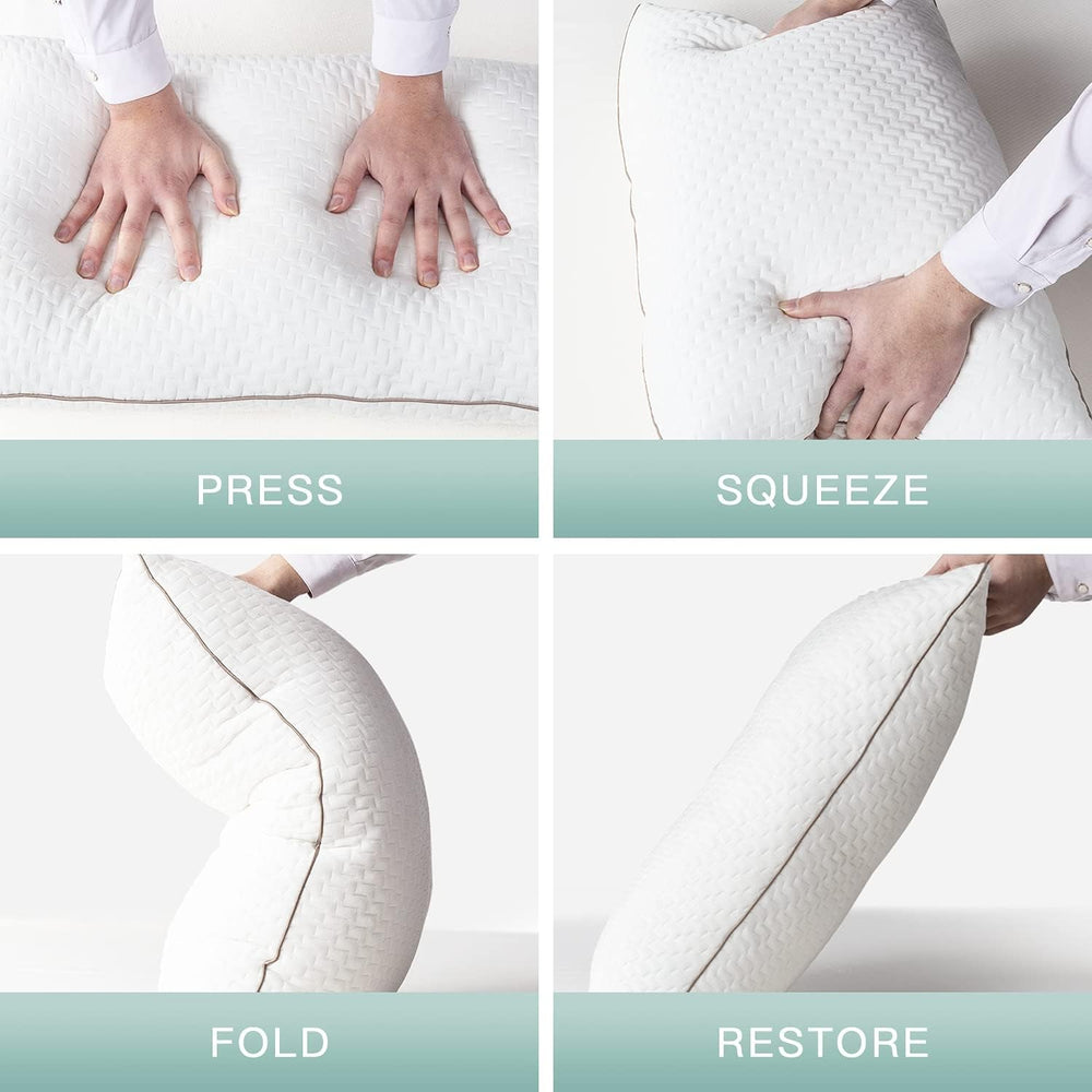 Pernă Bedstory, Pernă de dormit, 2 bucăți, Hipoalergenică, Pernă anti-praf, În jos, Calitate alternativă, Pernă de pat pentru cei care dorm pe spate, stomac și lateral, Dimensiune standard, Lavabilă, 42 X 70 Cm Perne standard Naty Shop