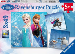 Ravensburger Children's Puzzle - 09264 Adventures in Winterland - puzzle jigsaw pentru copii cu vârsta peste 5 ani, puzzle jigsaw Disney Frozen cu 3X49 piese Puzzle Naty Shop Titlu implicit