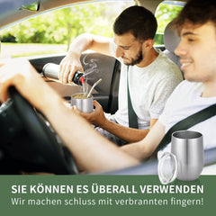 Cana modernă pentru mate 340 ml, set de căni pentru yerba mate din oțel inoxidabil cu pereți dubli izolați, cană pentru ceai mate cu capac fără BPA, bombillas și o perie de curățare (argintiu)