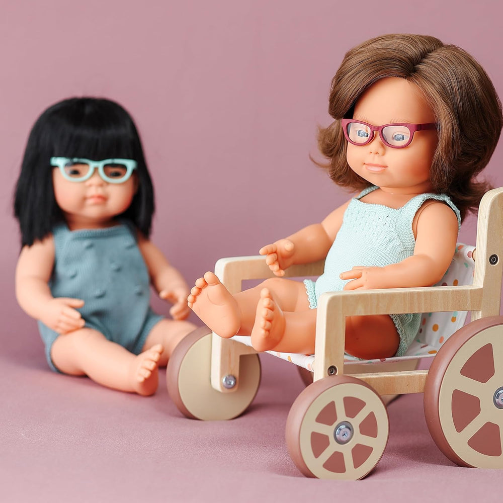 Okulary dla lalek Miniland dla Puppen 38 cm, turkusowe