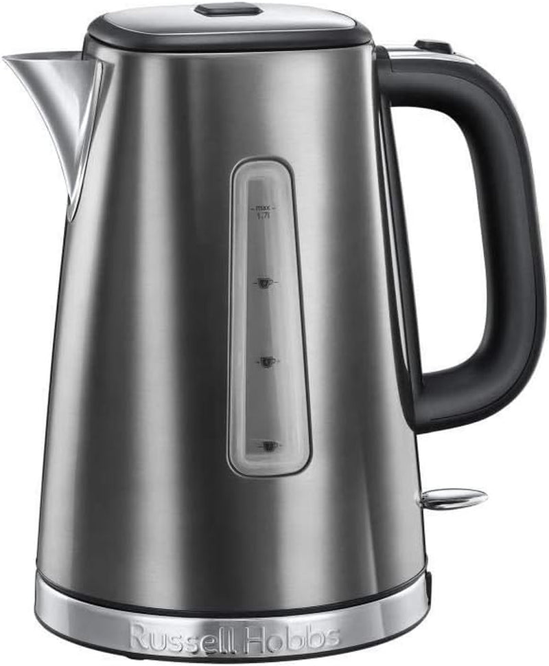 Cafetieră Russell Hobbs Luna Grey [Temporizator digital, Cap de duș pentru extracție și aromă optime] (1 până la 12 cești, Carafă din sticlă de 1,5 l, Placă de încălzire, 1000 W) Cafetieră cu filtru 23241-56