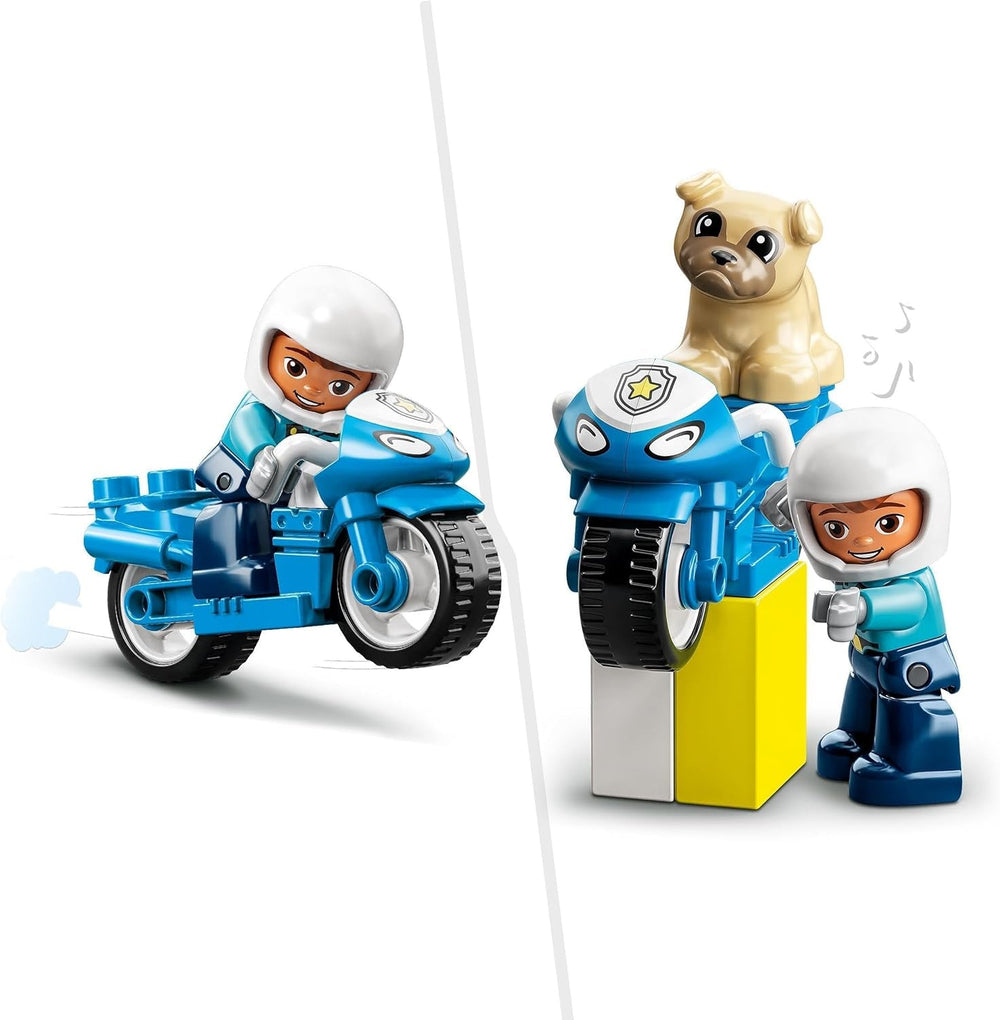 LEGO 10967 Policyjny motocykl DUPLO, Zabawka policyjna dla małych dzieci od 2 lat, Idealna zabawka rozwijająca zdolności motoryczne dla niemowląt, Zabawkowy motocykl Zestawy do budowania Besuche den LEGO-Store