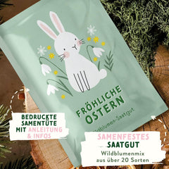 Blumensamen Wildblumenwiese I Blumen Saatgut Als Ostergeschenk, Ostergras Samen I Blumen Samen Oster Geschenk U. Oster Geschenk Kinder I Wildblumen Samen I Blumensamen Tütchen Für Blumenwiese