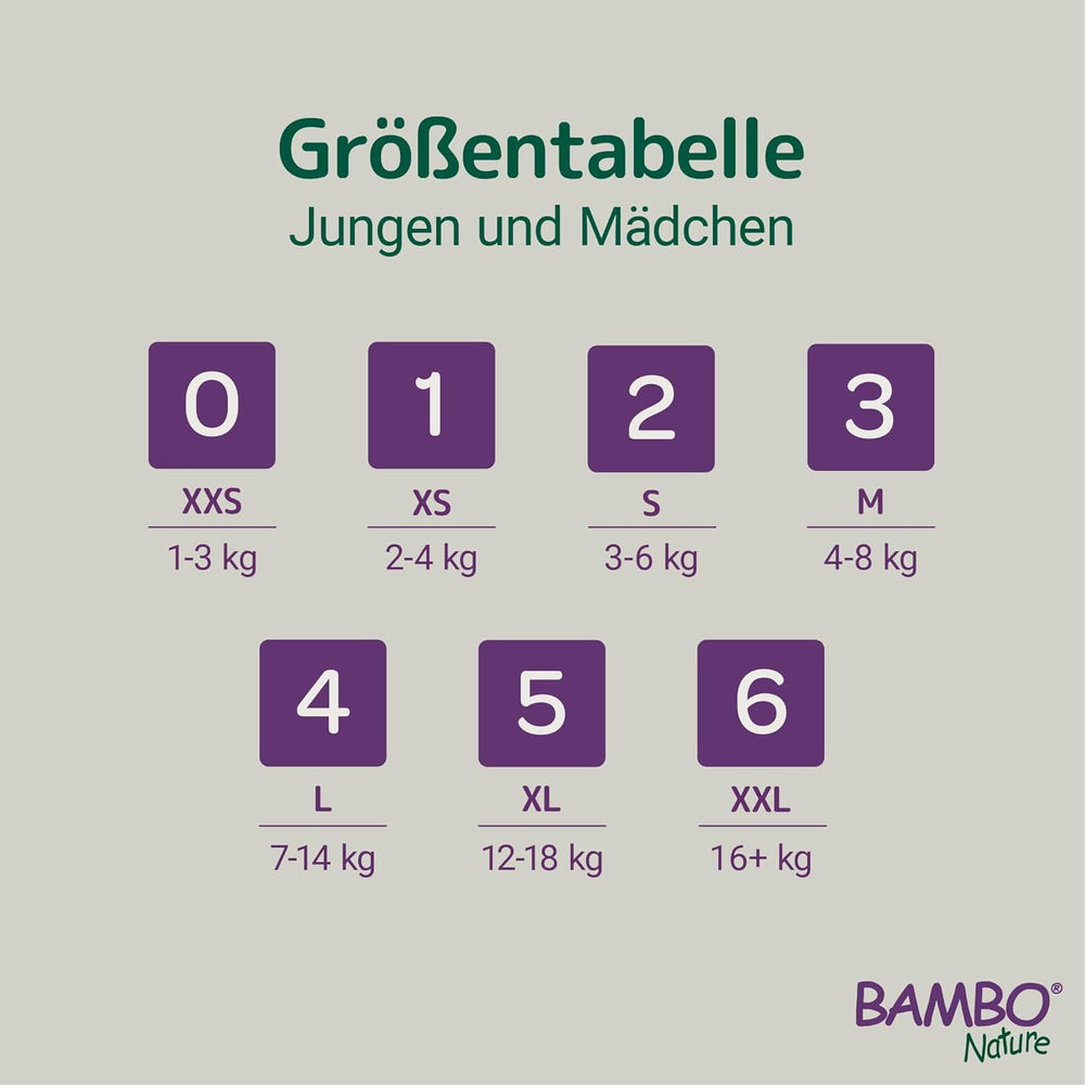 Pieluchy Bambo Nature dla niemowląt, rozmiar 4 (7-14 kg), 144 szt., opakowanie miesięczne | Pieluszki Premium ze zwiększoną ochroną przed wyciekami | Najwyższy komfort i swoboda dla aktywnych dzieci | Pieluchy testowane dermatologicznie