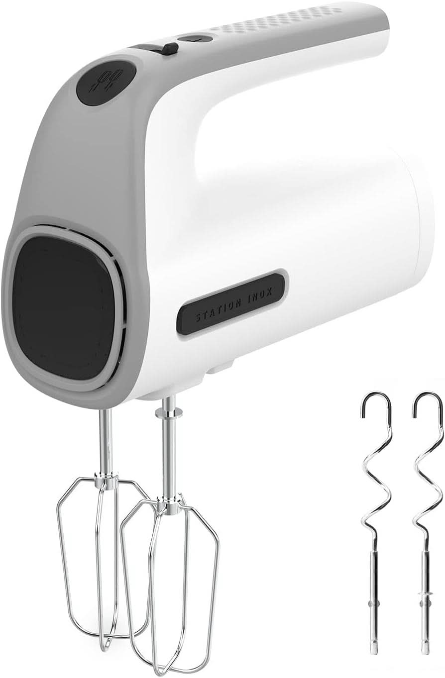 Taurus Station Inox - Standrührgerät Für Bakewaren, 500W, 5 Geschwindigkeiten, Turbofunktion, 2 Arten Von Rührstäben: Kneten Und Mixen, Weiß/Schwarz Matka i Dziecko Naty Shop 300W Kompakt