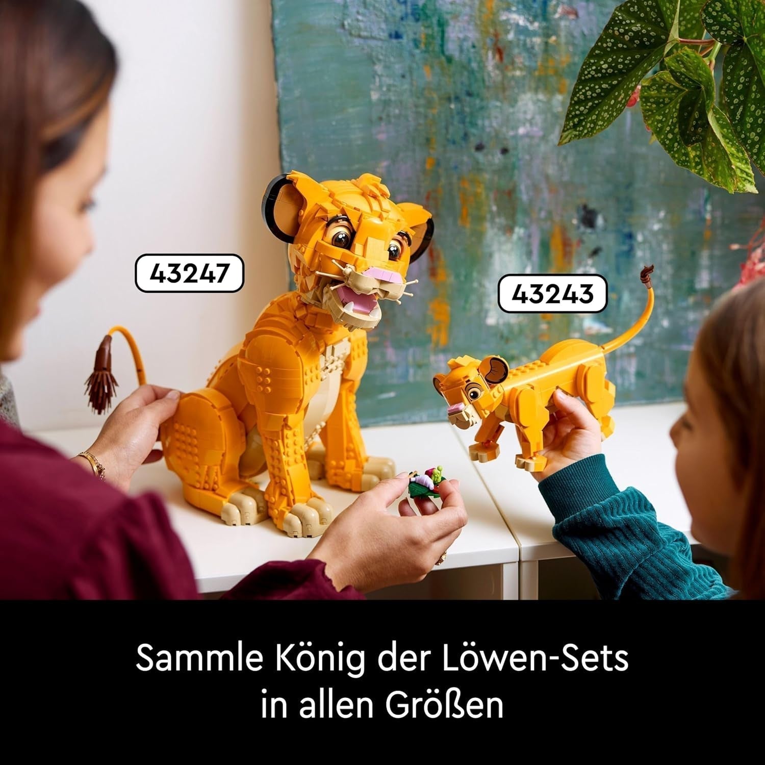 Lego — Disney Simba, młody król lew, zabawka do budowania do kolekcji z kreatywnymi figurkami zwierząt, relaksujące zajęcia dla dorosłych, pomysł na prezent dla kobiet 43247 Zestawy do budowania Besuche den LEGO-Store