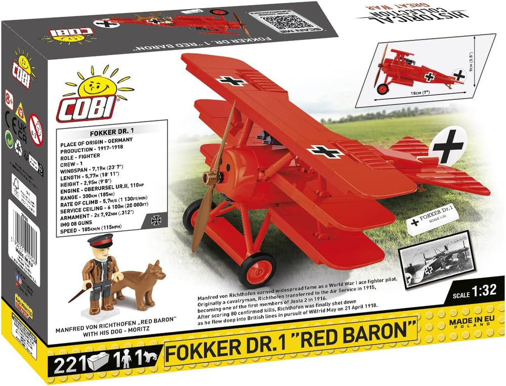COBI Fokker DR. I RED Baron, 8,8 x 7 x 3,5 cala