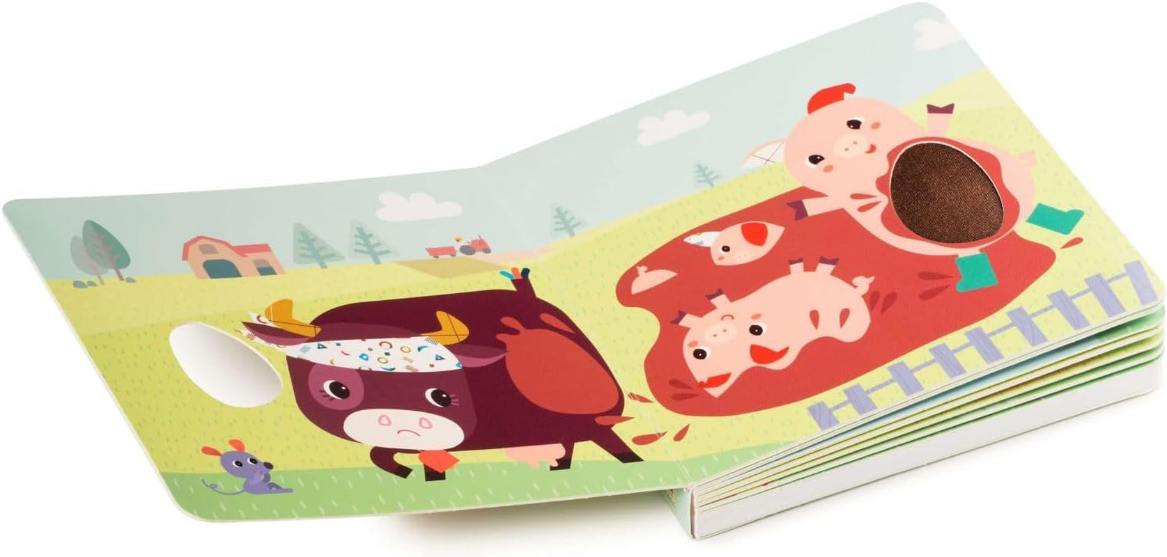 Lilliputiens - Carte tactilă și sonoră - Tema fermei - Povești interactive și sunete amuzante - Încurajează vederea, auzul și simțirea - De la 12 luni - 83152 Jucarii Bebe Naty Shop