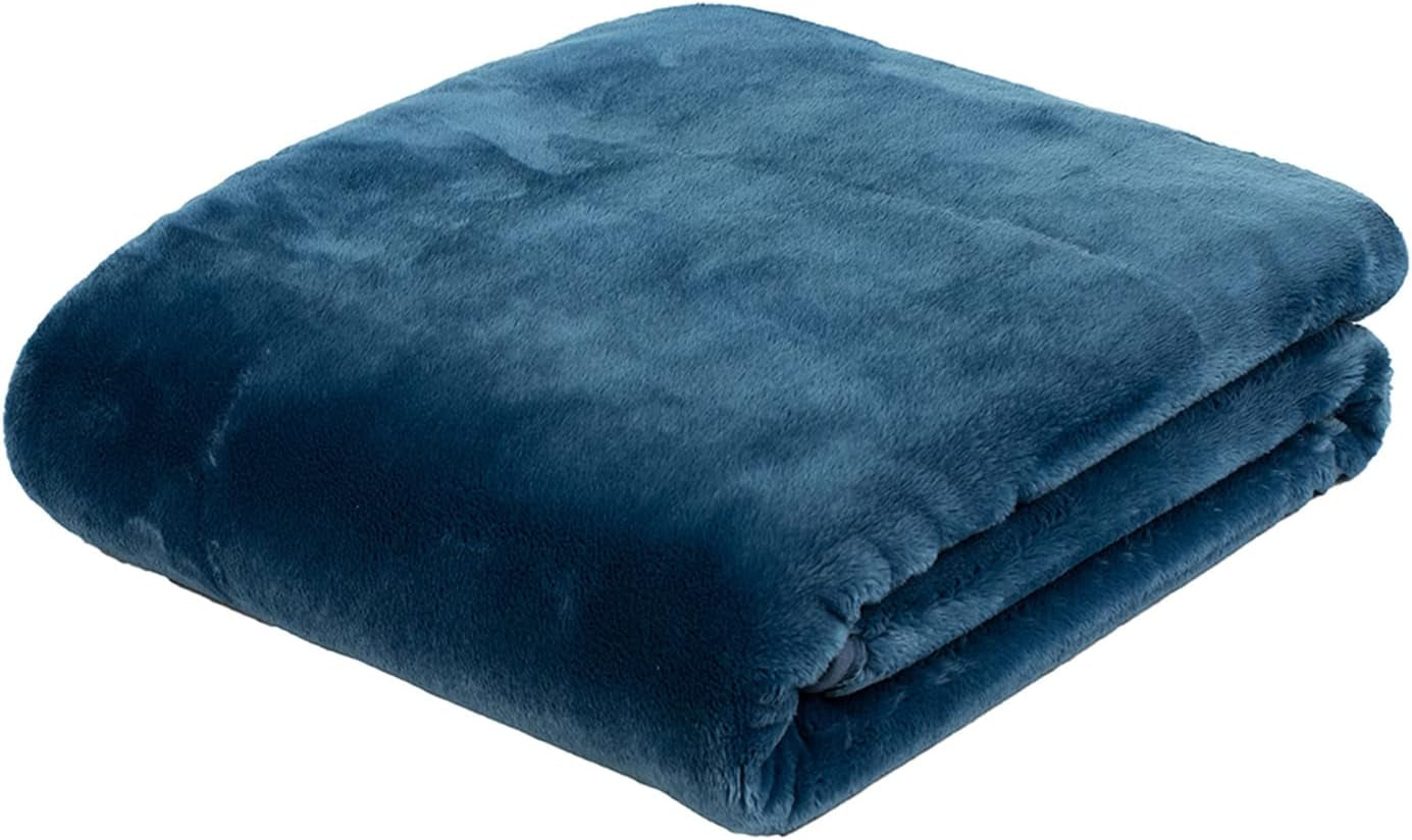 Gözze - Wygodny koc Premium Cashmere-Feeling, 500 G/M², 180 X 220 Cm - musztardowy Łóżka i koce Besuche den GÃ¶zze-Store Blue 180 X 220 Cm