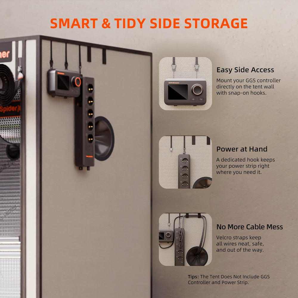 Namiot do uprawy Spider Farmer Pro 70x140x200 cm z drzwiami rolowanymi, oknem obserwacyjnym, zdejmowanym panelem podłogowym, tkaniną Mylar 2000D, do hydroponiki wewnętrznej z SF4000, G4500, SE4500