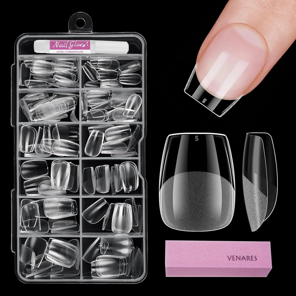 Unghii scurte cu acoperire completă, 120 bucăți, vârfuri de unghii scurte cu formă de migdale, gel moale, vârfuri de unghii scurte cu formă de migdale, 12 dimensiuni, vârfuri de unghii scurte preformate semi-mate pentru unghii cu gel