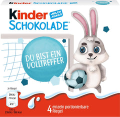 Kinder Chocolate (20 x 50g) - Prezent na Walentynki dla niego i dla niej, słodycze karnawałowe i Mardi Gras - Nadziewane batoniki mlecznej czekolady - 20 opakowań po 4 pojedyncze tabliczki w każdym