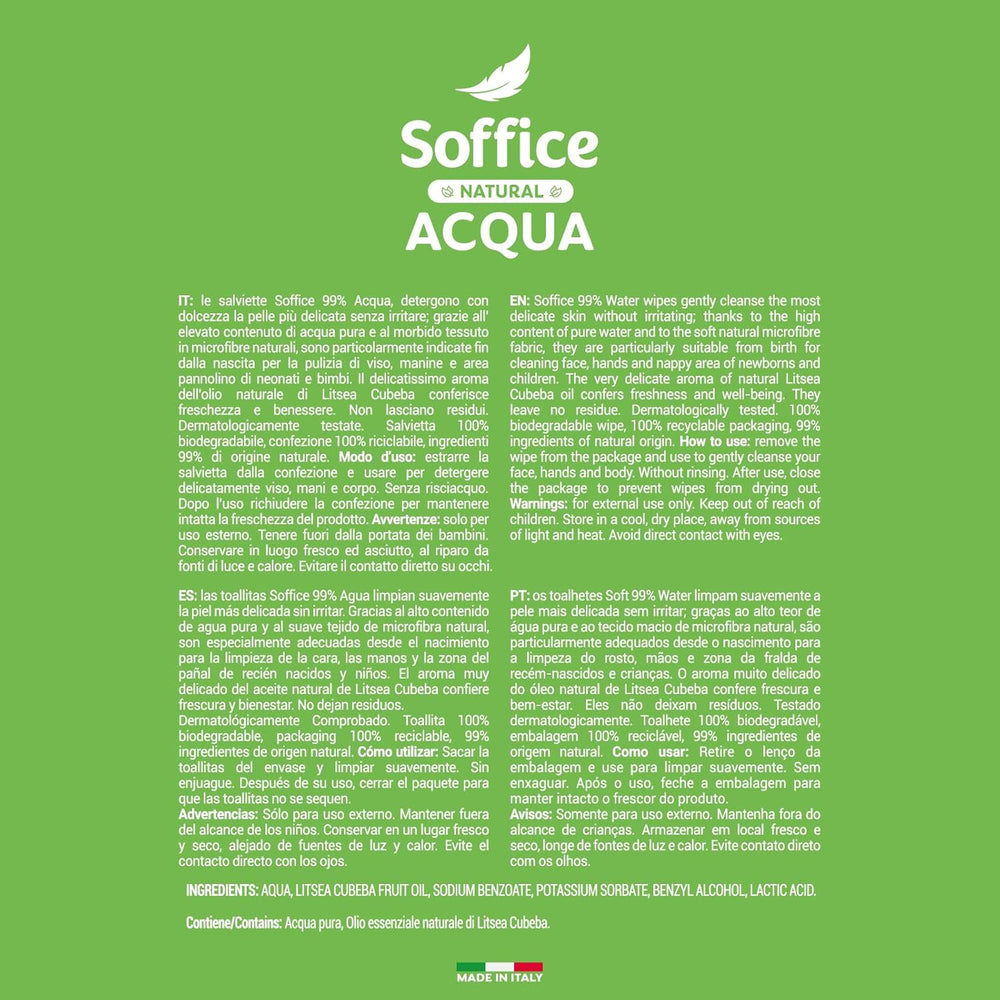 Naturalne chusteczki nawilżane oczyszczające dla niemowląt, 99% wody, bardzo delikatna formuła do codziennej higieny dzieci i noworodków - 12 opakowań po 64 chusteczki