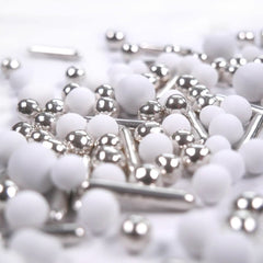 Mieszanka czekoladowa Streusel Hero Srebrno-biała posypka, 40 gramów Naty Shop