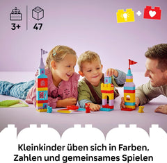 LEGO DUPLO Hopsys Burgspiel - Lernspielzeug zur Förderung der Motorik für Kleinkinder - 3 Tierfiguren, Spielzeugschloss & Brettspiel mit Drehscheibe - Geschenk für Mädchen & Jungen ab 3 Jahren - 10450