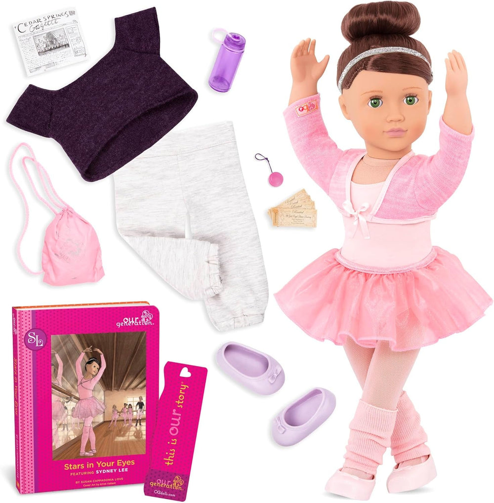 Our Generation - Ellory - 46 cm-Puppe mit geblümtem Kleid - Blondes Haar & Blaue Augen - Schmuck-Accessoires - Vorgetäuschtes Spiel - Spielzeug für Kinder ab 3 Jahren