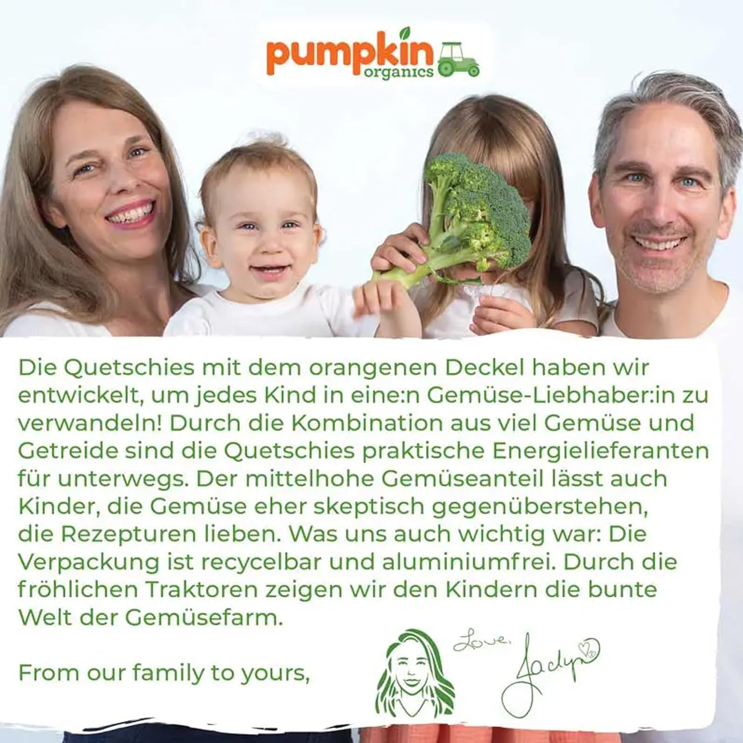 Pumpkin Organics Bio Gemüse-Getreide-Quetschie Kürbis, Birne, Apfel, Pflaume, Hafer ohne Zuckerzusatz¹ - ab 8 Monaten - als Snack lub Beikost für unterwegs (100g)