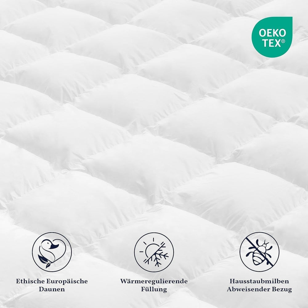 Nordic Paradise - Wygodna kołdra - 50% niemieckiego puchu kaczego - Ciepła kołdra zimowa - 200X200 cm Kołdry i kołdry Naty Shop