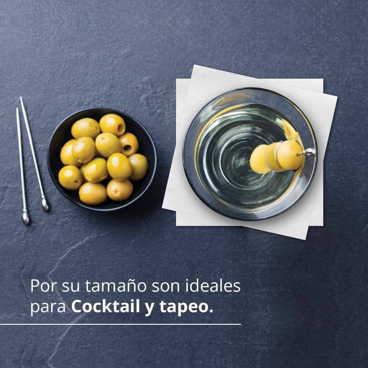 Pachet de 300 de șervețele de hârtie albă pentru cocktail + suport de șervețele din oțel inoxidabil, textură cu micropuncte, groase și absorbante, 10 X 10 cm, pliate împreună