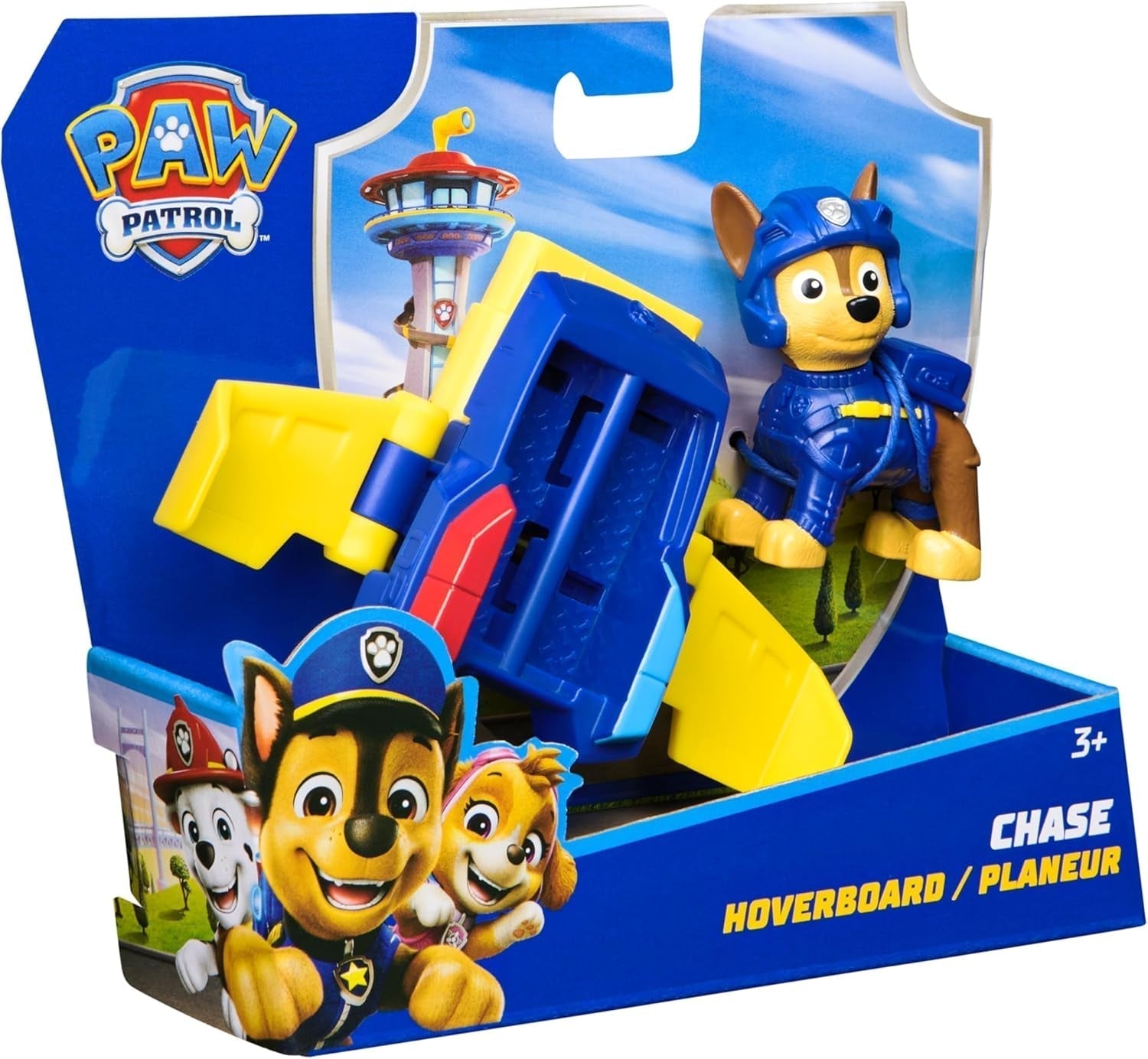 PAW PATROL, Chase Action Pup, figurină de joacă cu mini avion de salvare cu aripi pliabile, jucărie pentru copii începând cu vârsta de 3 ani Action figures Naty Shop