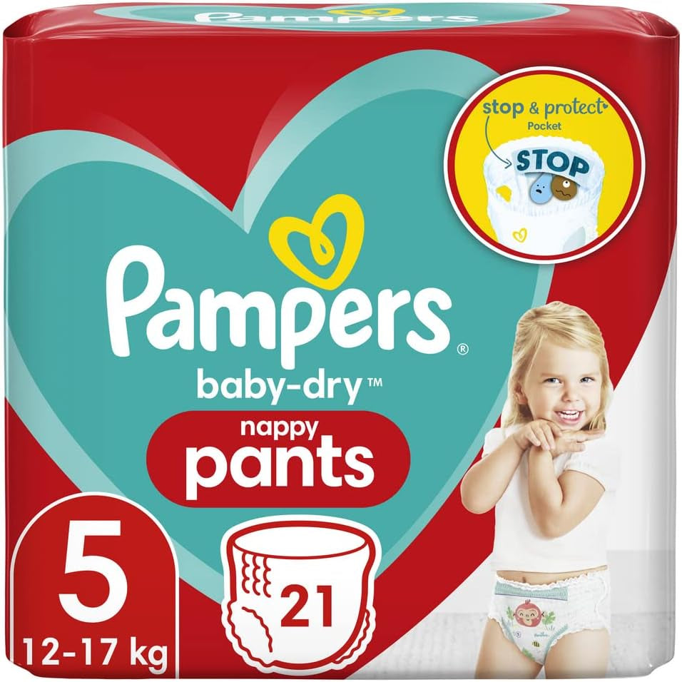 Pieluszki Pampers 81657566 Spodnie Baby-Dry, białe