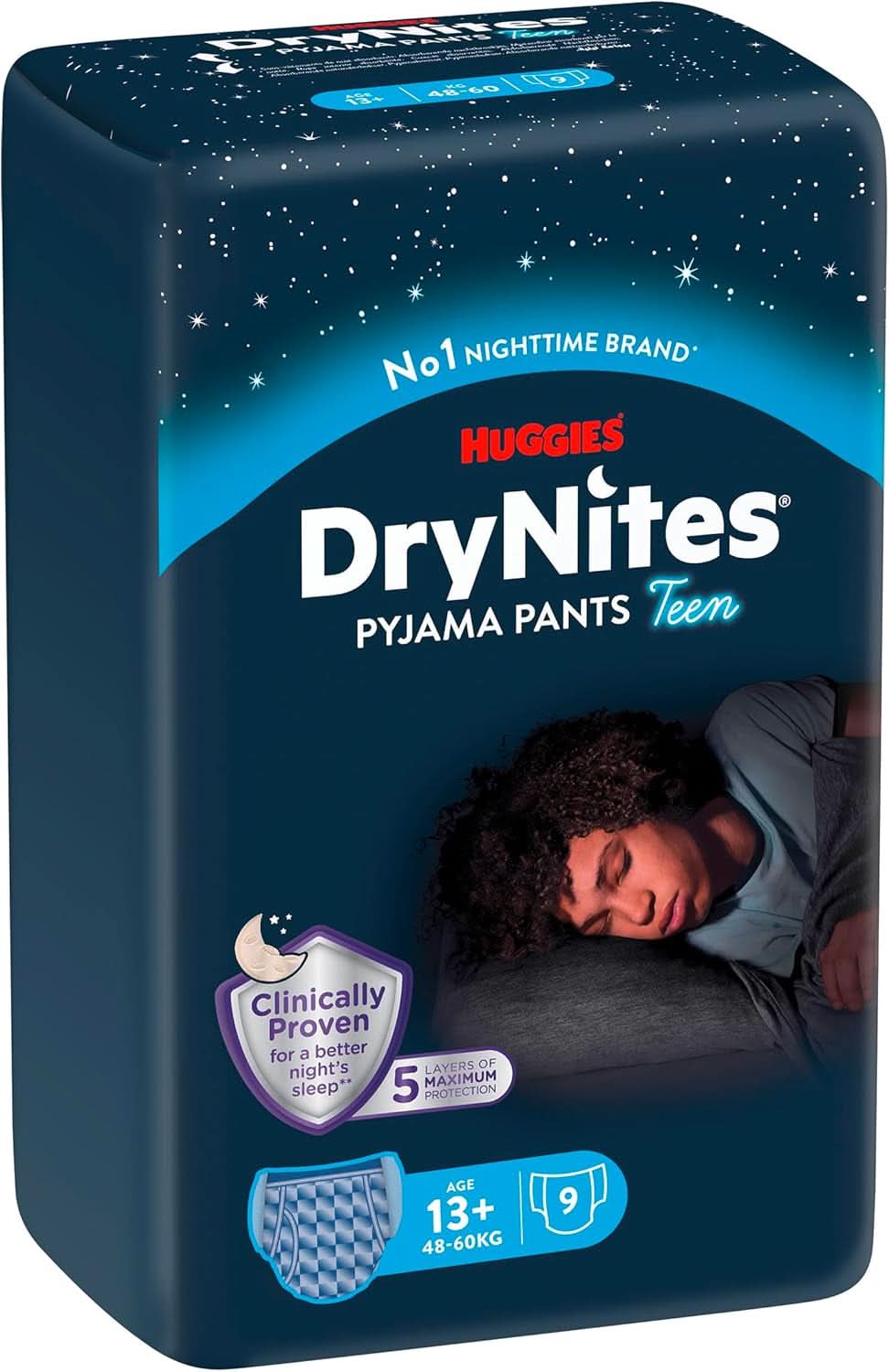 Huggies Drynites Nachtwindeln Bei Bettnässen, Für Jungen Ab 13 Bis Ca. 17 Jahre (48-60 KG), 27 Stück (3X9), Monatspack, Pieluchomajtki Naty Shop