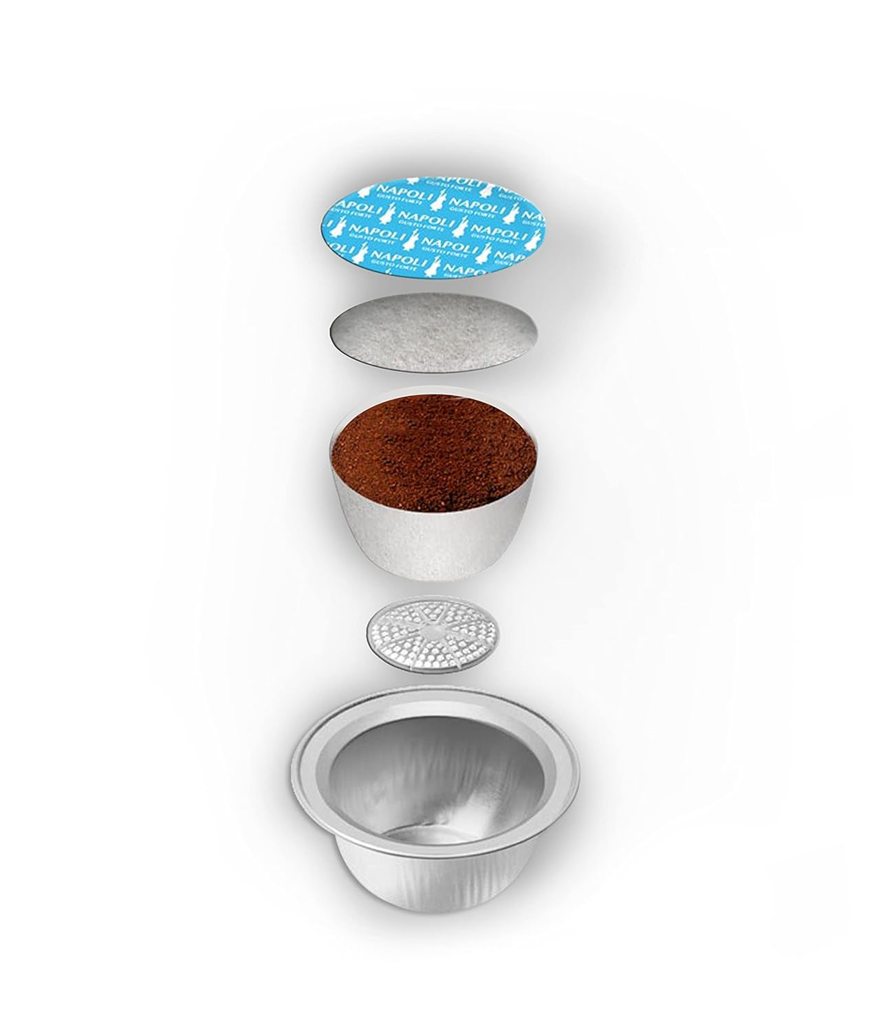 96080090/M Kaffee-Kapseln Milano, Alu, 16 Stück (Packung mit 3)