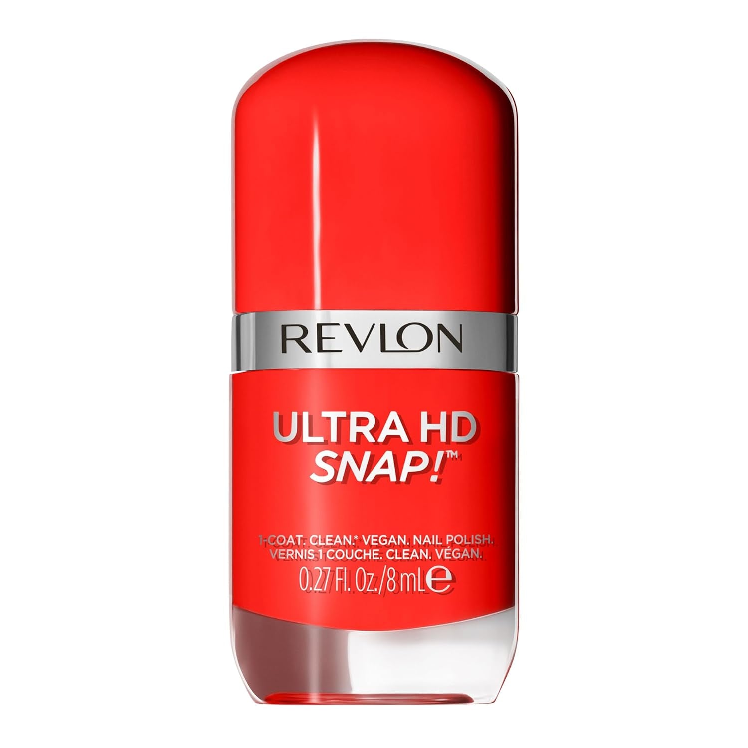 Revlon Ultra HD Snap lakier do paznokci długotrwała formuła wegańska szybkoschnąca jednowarstwowa pełne krycie kolor (8ml) Hot Stuff (007) unisex