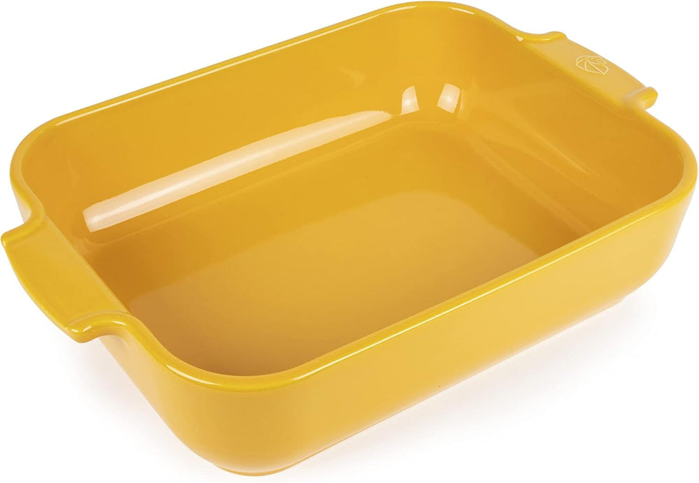 Peugeot Appolia Rechteckige Auflaufform Mit Griffen, Keramik, Schiefer / Grau, 7,2X31X21,7 Cm, Fassungsvermögen: Ca. 2 L, 60060 Formy i blachy do pieczenia Naty Shop Gelbes Safran