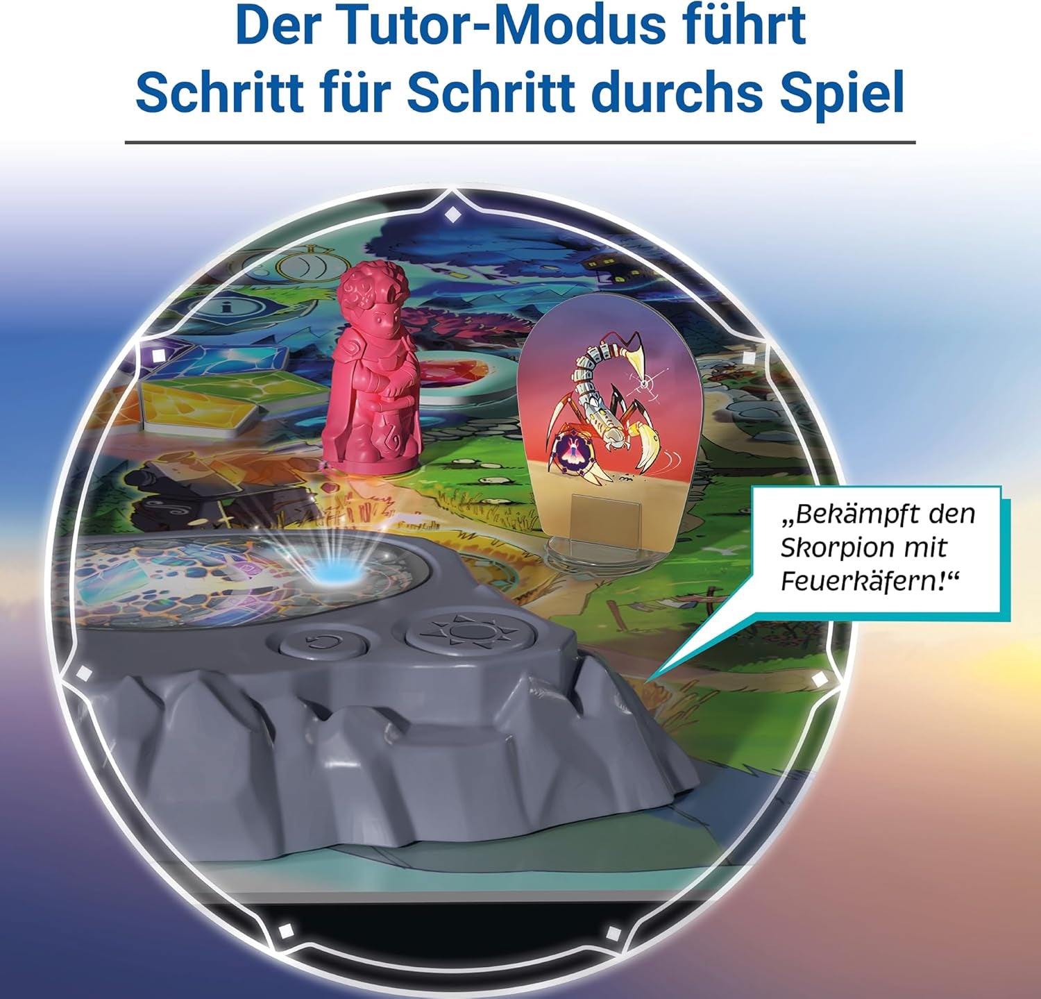 Ravensburger 24582 Ventopia - Elektroniczna gra planszowa Latająca Wyspa dla dzieci w wieku 7+ dla 1 do 4 graczy