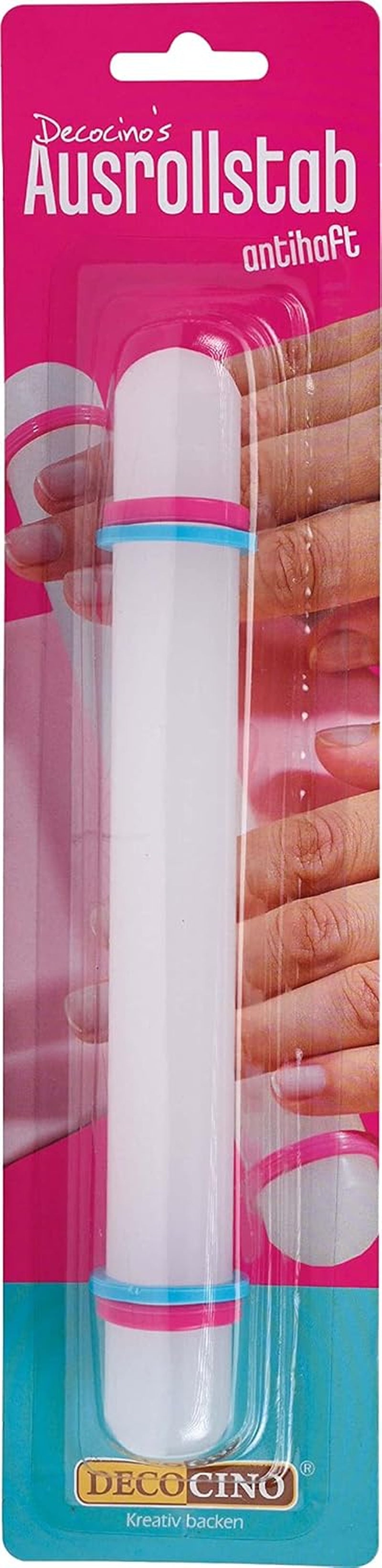 DECOCINO Ausrollstab – 3-częściowy, ok. Długość 23 cm – antihaftbeschichter als Teigrolle zum Ausrollen von Marzipan, Blütenpaste, Roll-Fondant
