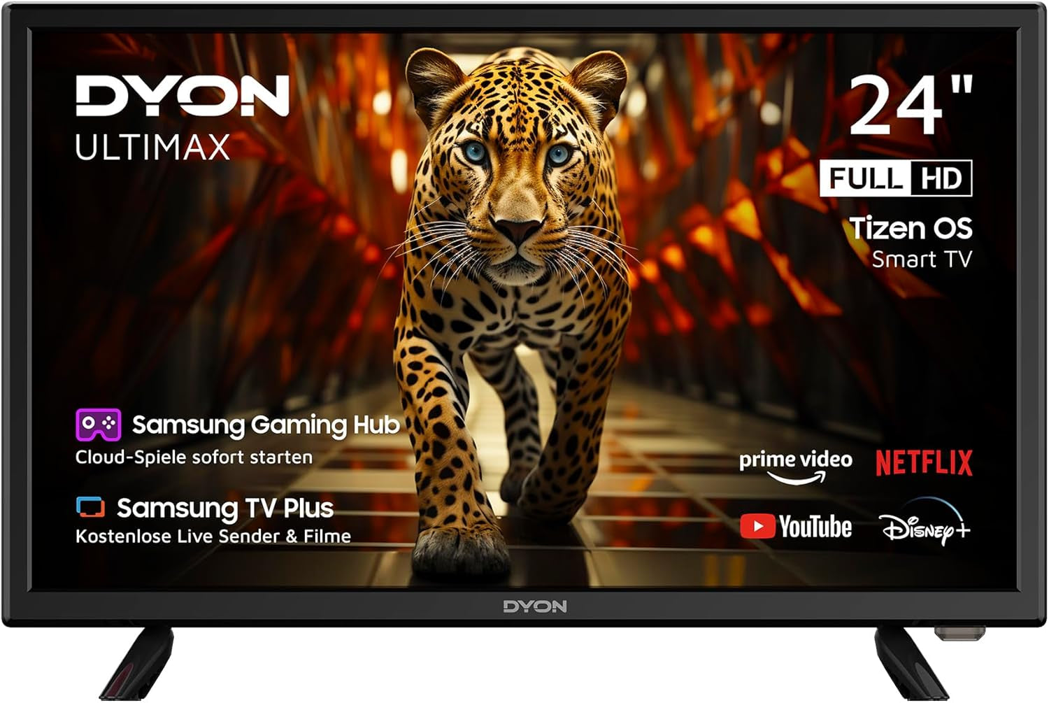 DYON ULTIMAX 32H-TI-W - Televizor inteligent HD de 32 inch (80 cm) cu sistem de operare Samsung Tizen, tuner triplu (DVB-C/-S2/-T2), Samsung Smart Hub, Prime Video, Netflix, Disney+ [2025]
