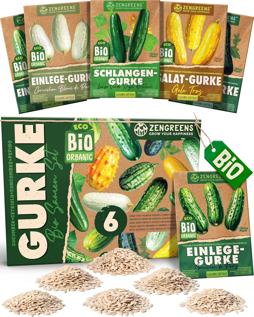 Organiczne nasiona bazylii w zestawie 6–6 nasion bazylii do łatwej uprawy w ogrodzie, na balkonie lub na podwyższonej grządce - Nasiona roślin - Sadzonki