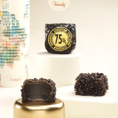 Venchi - Chocoviar w kostkach 75% - Praliny z nadzieniem „Cuor di Cacao”, ekstra ciemna czekolada i granulat Chocoviar 75% - opakowanie zbiorcze 1 kg - Wegańskie - Bezglutenowe