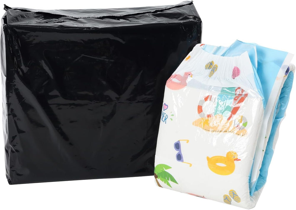 Pieluchy dla dorosłych CutiePlusU, 10 szt., jednorazowe pieluszki w płachcie dla kobiet i mężczyzn, maksymalna chłonność przez noc - kocham lato (średni rozmiar 71-96 cm)