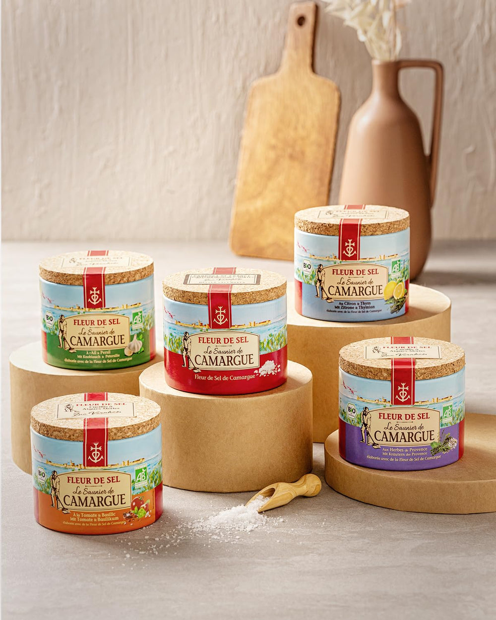 Le Saunier de Camargue Fleur De-Sel Citrone Thymian w dawce 125 g, Premium Meersalz aus Süd-Frankreich, Ideal als Finishing von Speisen und zum Verfeinern von Gerichten