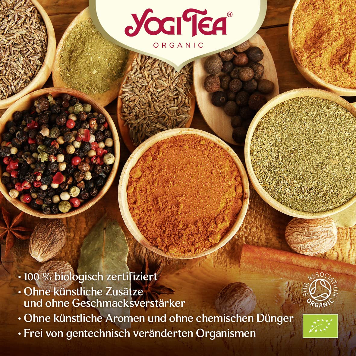 Yogi Tea - Armonie verde, ceai ayurvedic organic cu mirodenii și plante, amestec de ceai verde, lemongrass, mentă, Yogi Tea pachet de 3, 3X17 pliculețe (51 pliculețe de ceai în total), ideal ca cadou